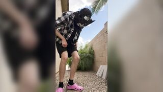 Gay robot gets big dick pissy then jerks off to finish
