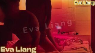 Barebacked Asian twink destroyed deep cum gushing doggy hotel