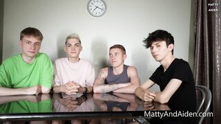 3 Twinks Gangbang Huge Cocks Bareback Fuck Bottom to Choking Mess