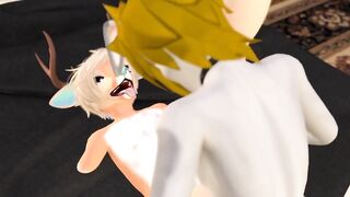Bunny Boy and Deer Twink Get Rutted Hard in SL Breeding Marathon