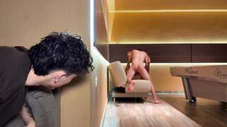 Roommate busted us fucking then joined in to wreck this twink’s tight hole hard