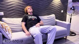 Young cutie strokes his thick cock raw in HD solo cumshot madness