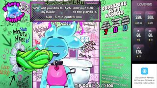 Gamer furry just chatting with monster cock stuffed in gloryhole