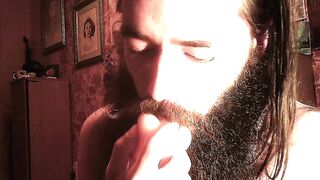 Bearded daddy licks pussy raw raw raw
