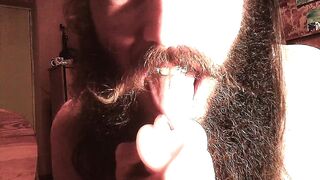 Bearded daddy licks pussy raw raw raw