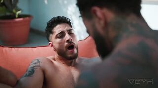 Tearing up Andy Rodrigues in the steamy shower raw bareback pounding