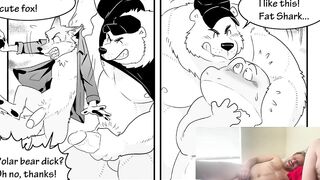 Gay furries yiff hard in bed wrecked by horny cumshots