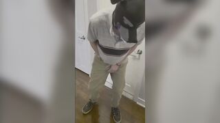 Puppy Boy Can’t Hold It Bursts Pants Outside Bathroom Peeing Ruin