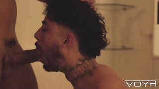 Bareback Latino Pounding in the Bathroom