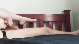 Face down and jerking off after work stripped naked arched back thick thighs white guy