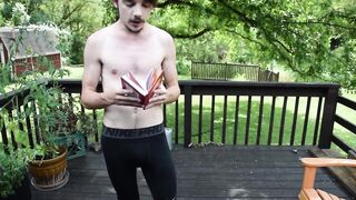 Twink Yoga Plugged tight outdoors solo