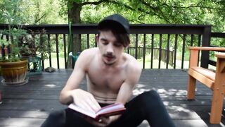 Twink Yoga Plugged tight outdoors solo