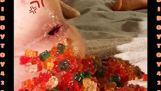 Gay Gummy Bear Anal Stuffing Prolapse Deep Gape