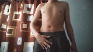 Jack off before shower that big twink cock