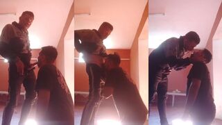 Latino big dick raw gym blowjob destroyed his tight throat