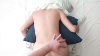 Stepdad destroys twink son hard with massive bareback cum when mom’s gone