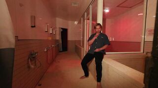 Dildo stretching my tight ass before the bathhouse opens