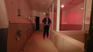 Dildo stretching my tight ass before the bathhouse opens