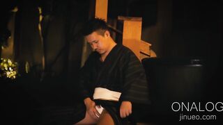 Yukata ruined by thick loincloth bulge musty solo session