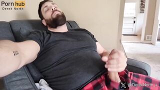 Daddy’s thick cock explodes thick loads while he jerks off in slow mo