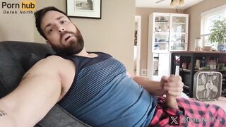 Daddy’s thick cock explodes thick loads while he jerks off in slow mo
