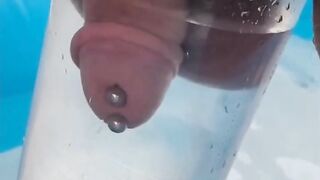 Pumping cock in my Pool Gushing Mess in Pool