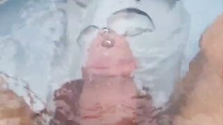 Pumping cock in my Pool Gushing Mess in Pool