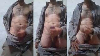Smoking at work when big gay cock gets destroyed by messy cum