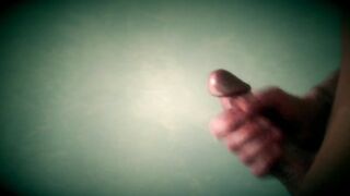 Big cock jacking off until big cumshot while enjoying himself