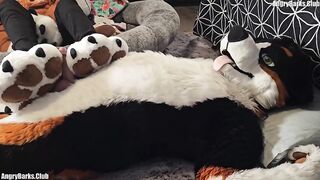 Paw slut gets brutal back to back pawjobs with massive cum drip finish