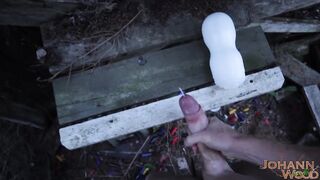 Fleshlight outdoors massive cumshot huge naked gay hunt
