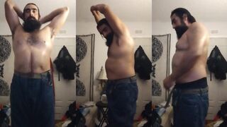 Realstumper in jeans tight bearded amputee owns it solo