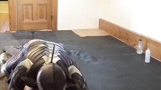 Crysis fucks sex doll in tight gay spandex zentai moaning