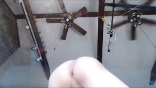 Large dildo wrecks straight studs hungry holes gush and gape on glass