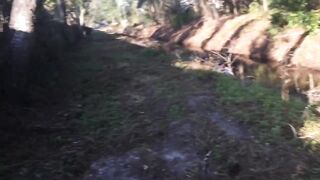 Kinda risky public blowjob with hairy bear sucking cock outdoors