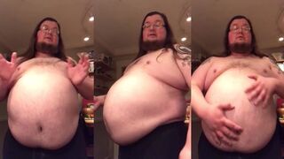 370lb gay gainer’s massive belly play after 9,000 calorie binge