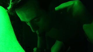 Twink gets destroyed in neon sauna by thick juicy cock while cruising for cum