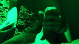 Twink gets destroyed in neon sauna by thick juicy cock while cruising for cum