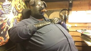 piggin around with a chubby latex hood guy