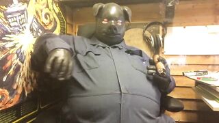 piggin around with a chubby latex hood guy