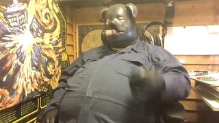 piggin around with a chubby latex hood guy
