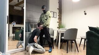 Screaming deepthroat hungry cock sucking scally lad masks white nike socks