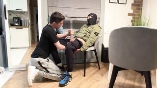 Screaming deepthroat hungry cock sucking scally lad masks white nike socks