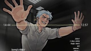 Rival's Big Cock Chokes Throat While Stuck in Elevator
