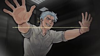 Rival's Big Cock Chokes Throat While Stuck in Elevator