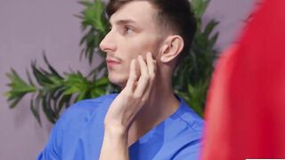 Nurse jackman gets kaleb stryker dripping raw and helpless in his office
