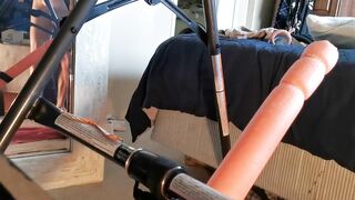 Taking 2' deep thick ribbed pool noodle destroyed tight ass raw slut fucking himself raw