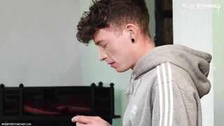 Big cock sub in chastity forced to bareback footjob until ruined