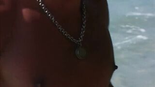 Latina Fever wrecked by muscular gay pornstar on remote beach