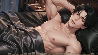 Muscular gay moaning ASMR audio explodes her alone